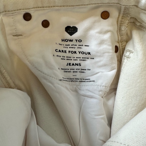 Madewell‎ Baggy Straight Jeans in Vintage Canvas Wash Sz 25 cream color - Picture 9 of 13
